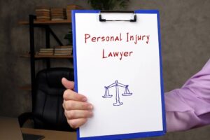  Personal Injury Lawyer with inscription on the sheet